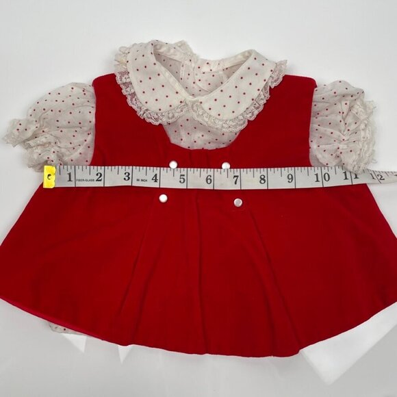 VTG 3 piece Toddler Christmas Set w/ Polka dot blouse, velvet bloomers & vest - Picture 11 of 12